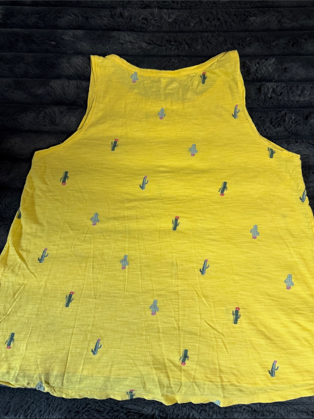 Old Navy Yellow Tank Top with Cactus Embroidery